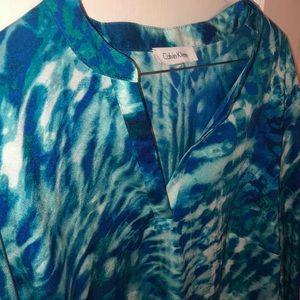 Calvin Klein Blue Pattern Long Shirt